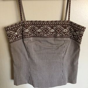 Summer embroidered sequence top